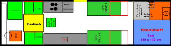die geplante Einrichtung unseres O 302 Wohnbus