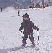 Hanna beim Skifahren